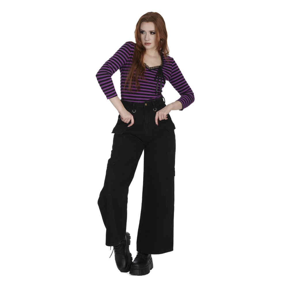 Banned - Fade Into You Longsleeve top - Black/Purple